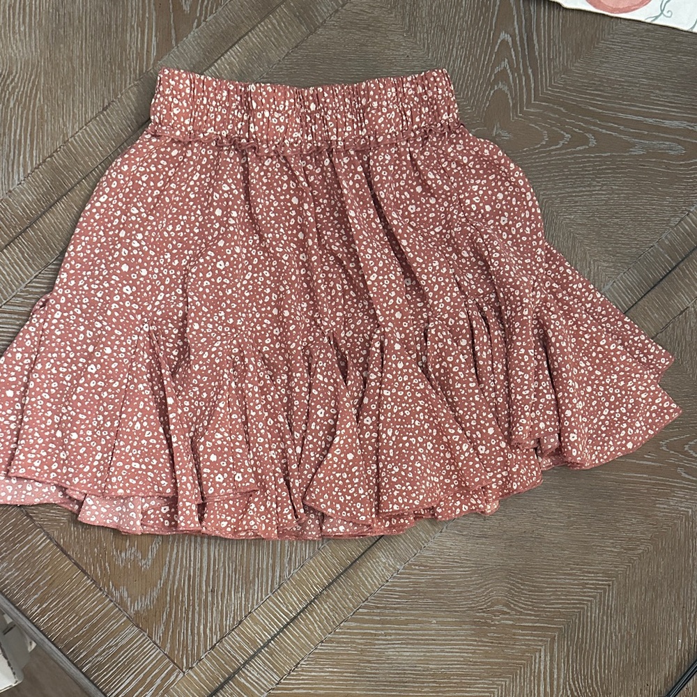 ODDY Red Floral Skater Skirt